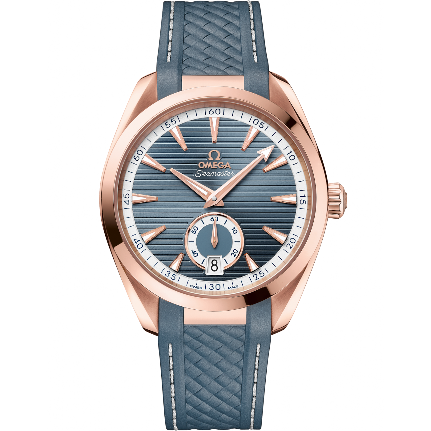 Omega Seamaster Aqua Terra 150M Master Chronometer Small Seconds 41 Sedna Gold / Blue / Rubber — Ref. 220.52.41.21.03.002