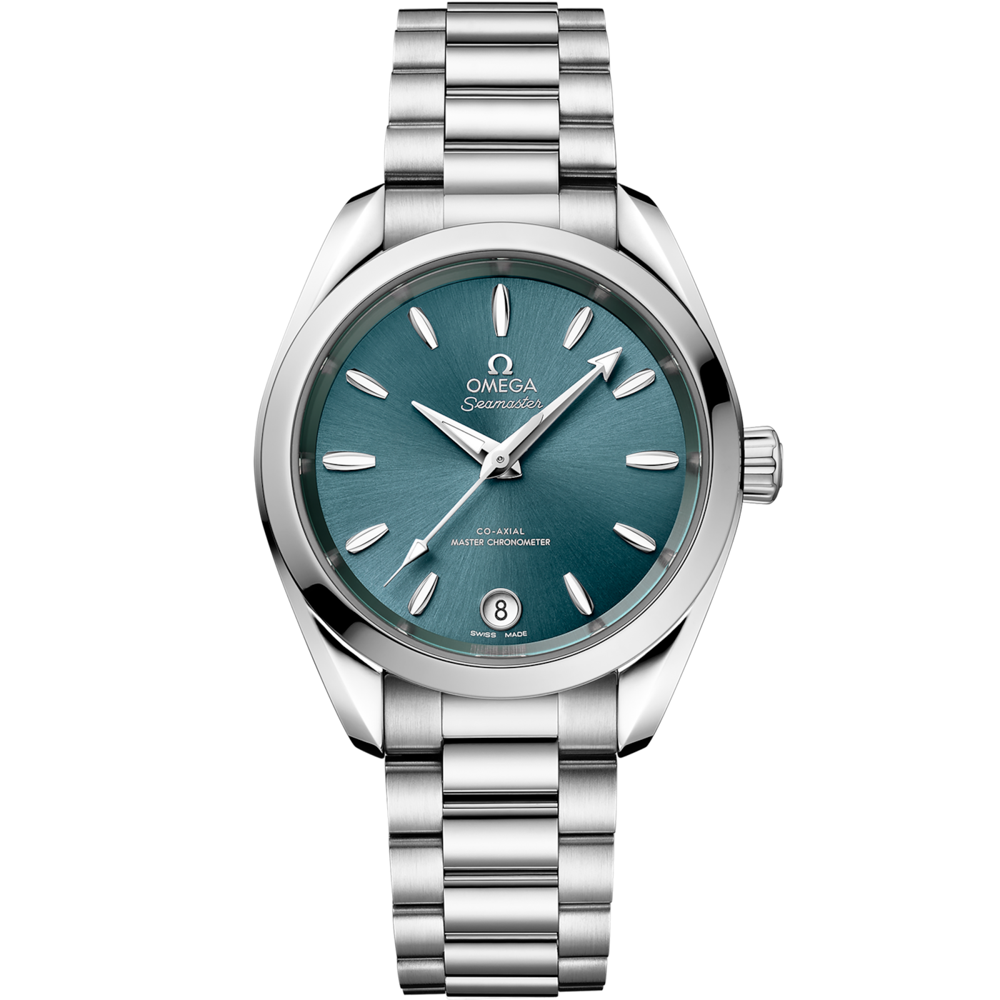 Omega Seamaster Aqua Terra 150M Master Chronometer 34 Stainless Steel / Lagoon Green / Bracelet — Ref. 220.10.34.20.10.001