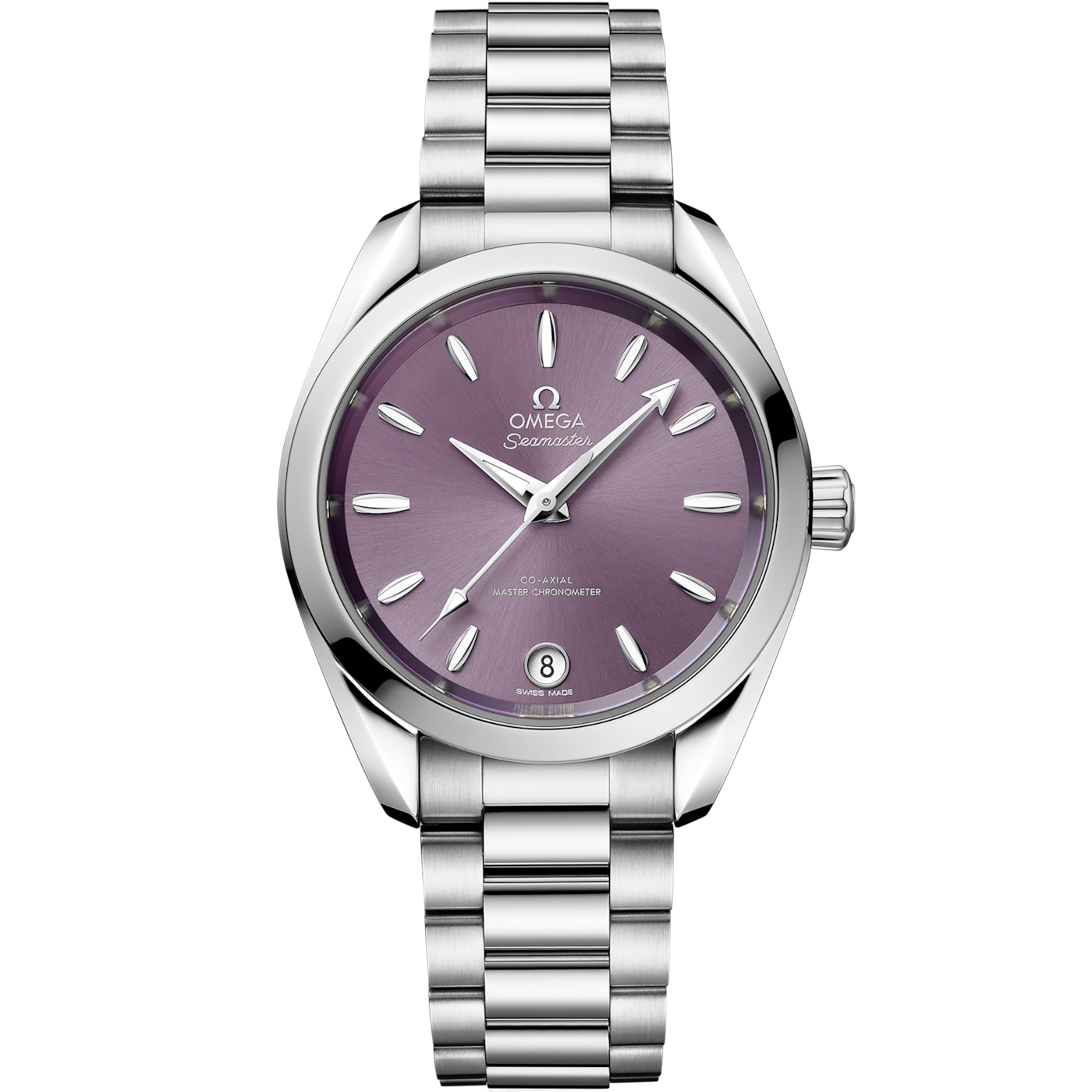 Omega Seamaster Aqua Terra 150M Master Chronometer 34 Stainless Steel / Lavender / Bracelet — Ref. 220.10.34.20.10.002