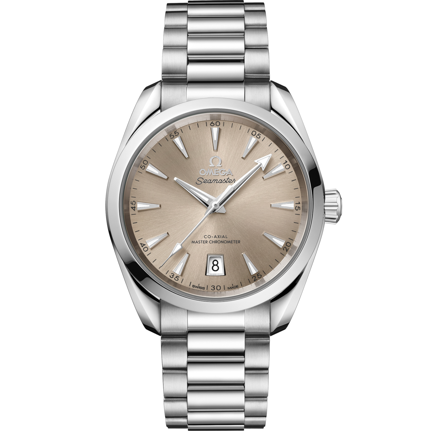 Omega Seamaster Aqua Terra 150M Master Chronometer 38 Stainless Steel / Sandstone / Bracelet — Ref. 220.10.38.20.09.001