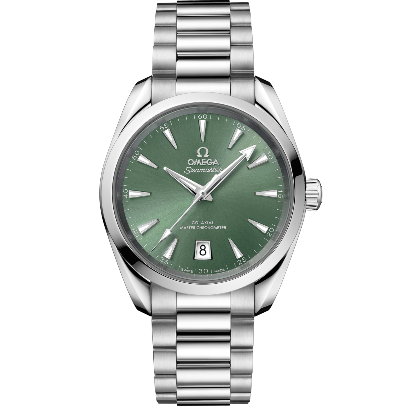 Omega Seamaster Aqua Terra 150M Master Chronometer 38 Stainless Steel / Bay Green / Bracelet — Ref. 220.10.38.20.10.002
