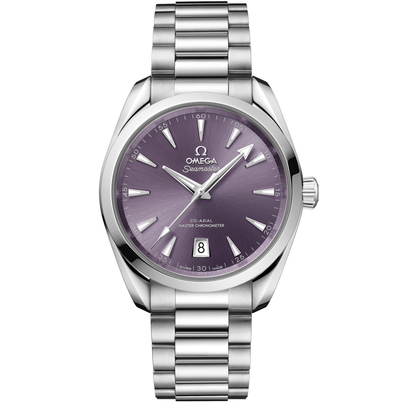 Omega Aqua Terra Seamaster 150M Shades Master Chronometer 38 Stainless Steel / Lavender / Bracelet — Ref. 220.10.38.20.10.004