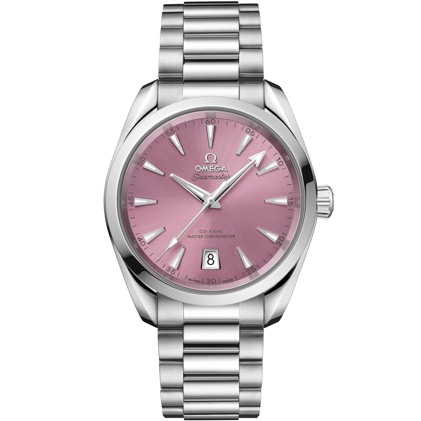 Omega Aqua Terra Seamaster 150M Shades Master Chronometer 38 Stainless Steel / Shell Pink / Bracelet — Ref. 220.10.38.20.10.005