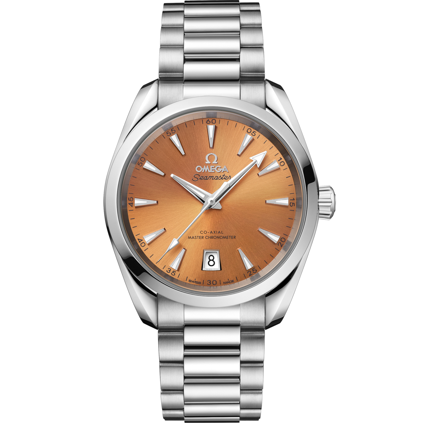 Omega Seamaster Aqua Terra 150M Master Chronometer 38 Stainless Steel / Saffron / Bracelet — Ref. 220.10.38.20.12.001