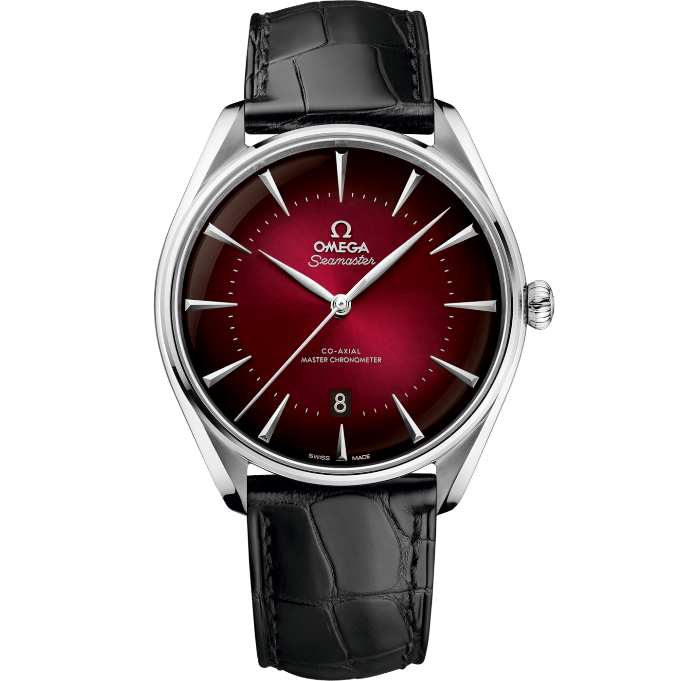 Omega Seamaster Master Co-Axial 39.5 Omega Boutique Edition Stainless Steel / Red / Alligator — Ref. 511.13.40.20.11.002