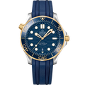 Omega Seamaster Diver 300M Master Co-Axial 42 Stainless Steel / Yellow Gold / Blue / Rubber — Ref. 210.22.42.20.03.001