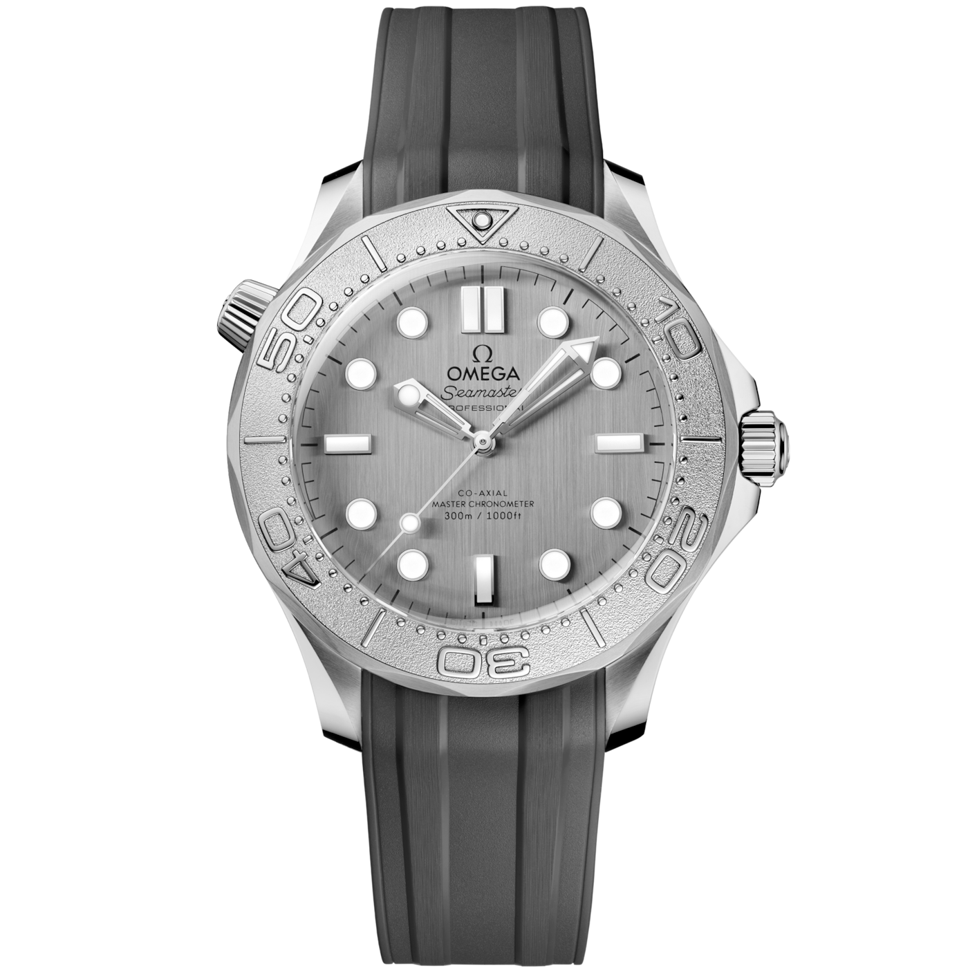 Omega Seamaster Diver 300M No-Date Master Co-Axial 42 Stainless Steel - Titanium / Grey / Rubber — Ref. 210.32.42.20.06.002