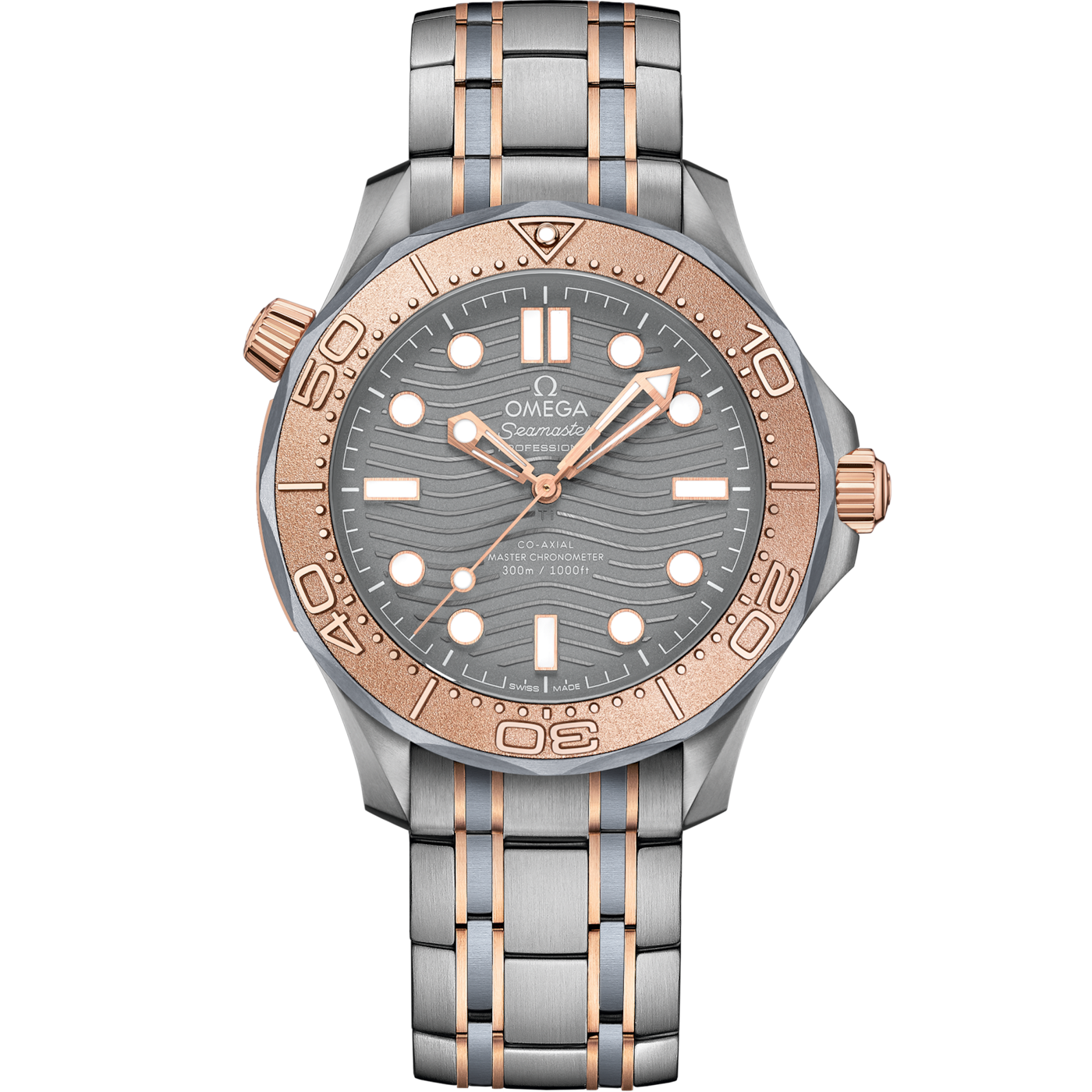 Omega Seamaster Diver 300M Master Co-Axial 42 Titanium / Tantalum / Sedna Gold / Grey / Bracelet — Ref. 210.60.42.20.99.001
