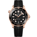 Omega Seamaster Diver 300M Master Co-Axial 42 Sedna Gold / Black / Rubber — Ref. 210.62.42.20.01.002