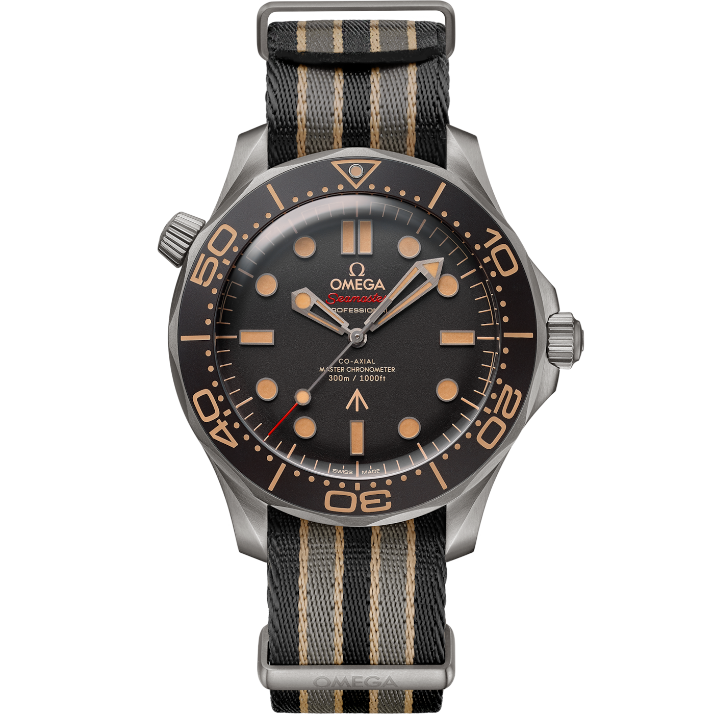 Omega Seamaster Diver 300M Master Co-Axial 42 James Bond No Time to Die / NATO — Ref. 210.92.42.20.01.001