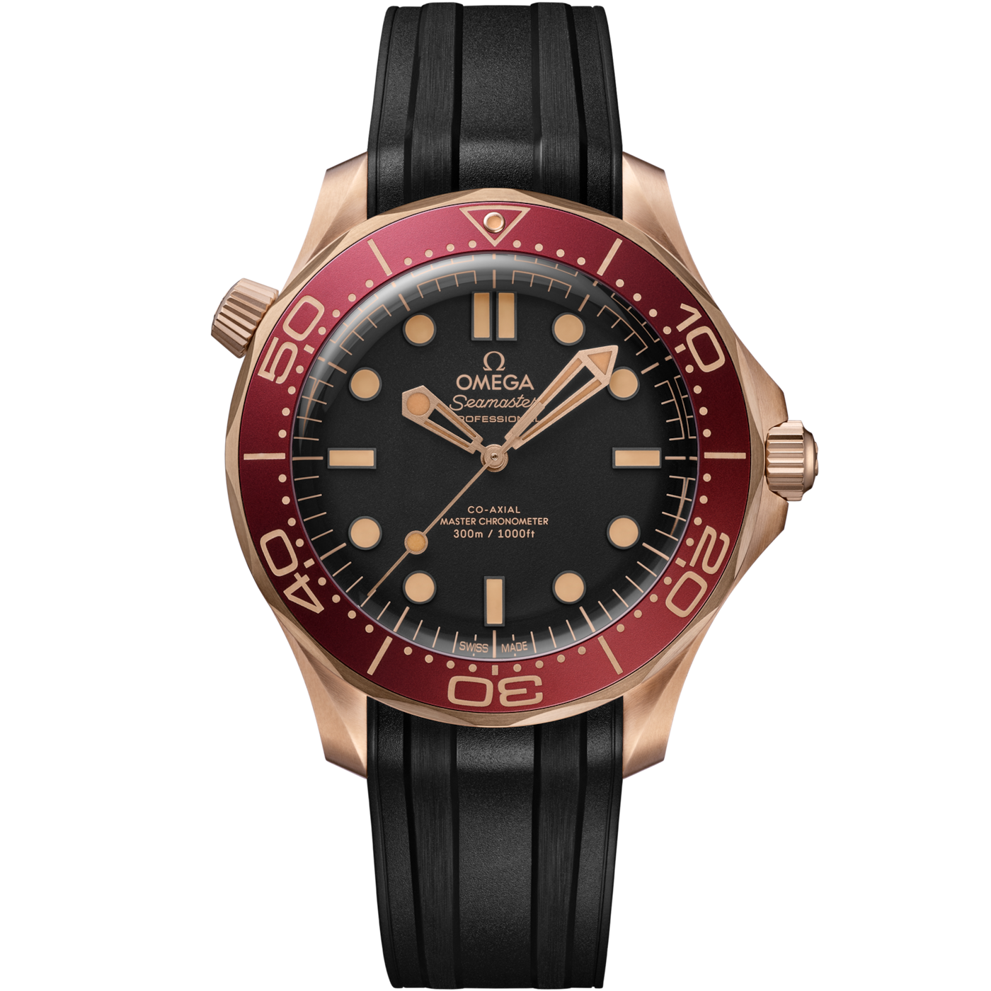 Omega Seamaster Diver 300M Master Co-Axial 42 Bronze Gold / Black / Rubber — Ref. 210.92.42.20.01.003