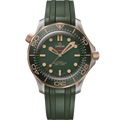 Omega Seamaster Diver 300M Master Co-Axial 42 Titanium - Bronze Gold / Green / Rubber — Ref. 210.92.42.20.10.001