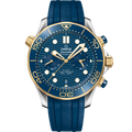 Omega Seamaster Diver 300M Master Co-Axial 44 Chronograph Stainless Steel / Yellow Gold / Blue / Rubber — Ref. 210.22.44.51.03.001