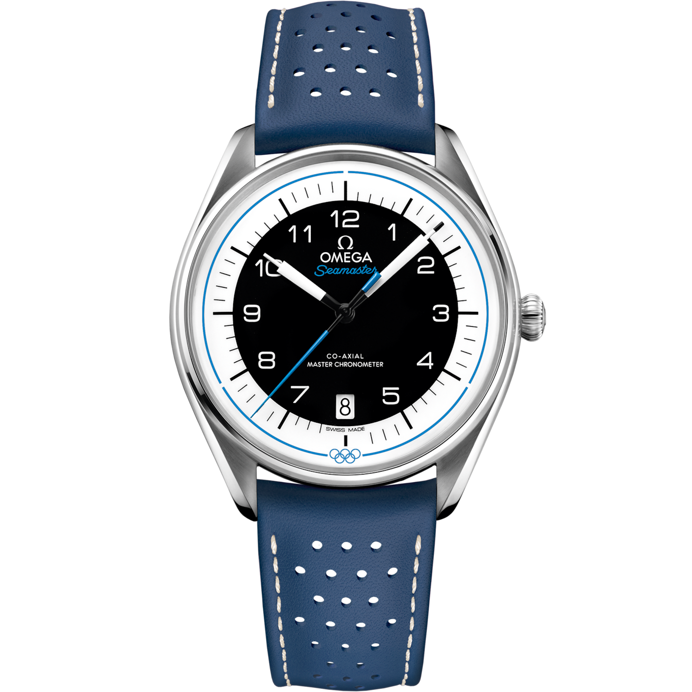 Omega Seamaster Master Co-Axial 39.5 Olympic Timekeeper Stainless Steel / Black / Blue — Ref. 522.32.40.20.01.001