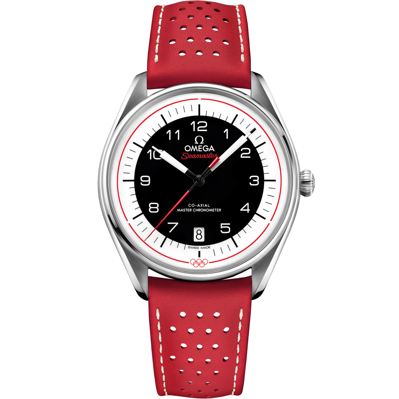 Omega Seamaster Master Co-Axial 39.5 Olympic Timekeeper Stainless Steel / Black / Red — Ref. 522.32.40.20.01.004