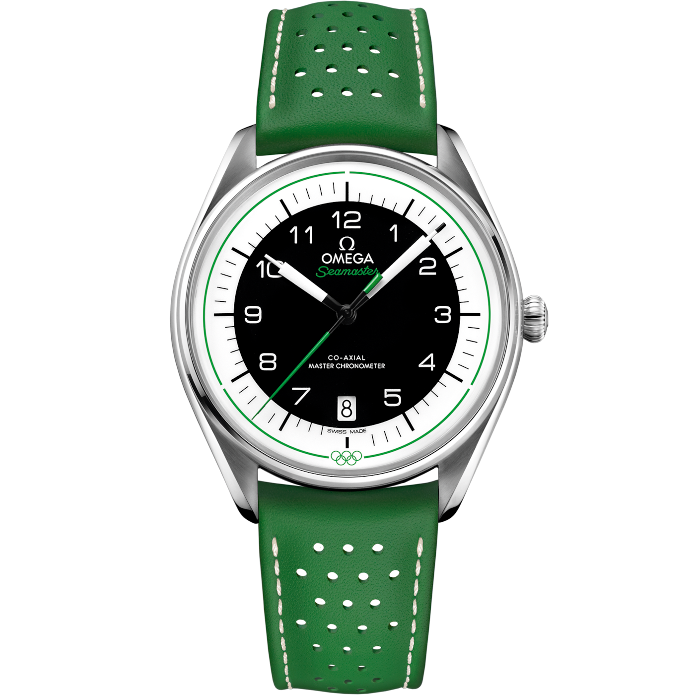 Omega Seamaster Master Co-Axial 39.5 Olympic Timekeeper Stainless Steel / Black / Green — Ref. 522.32.40.20.01.005