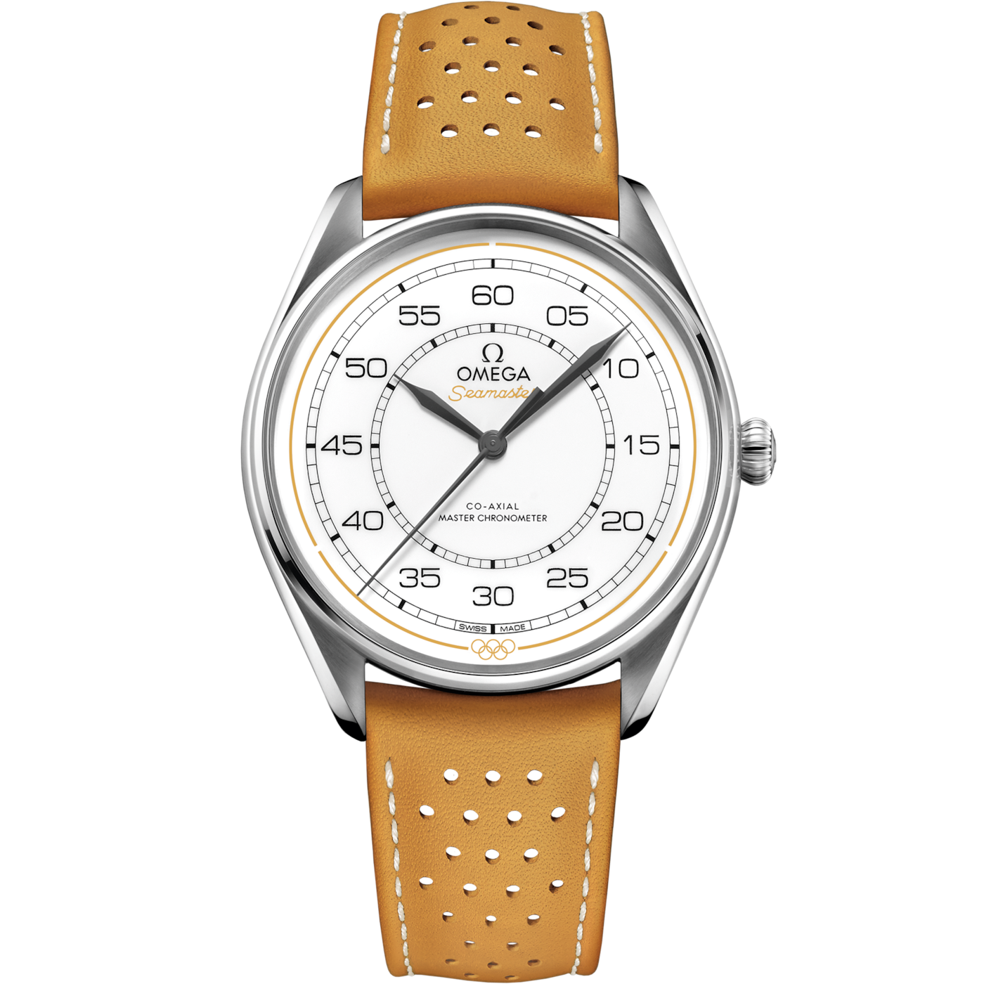 Omega Seamaster Master Co-Axial 39.5 Olympic Timekeeper Stainless Steel / White / Yellow — Ref. 522.32.40.20.04.002