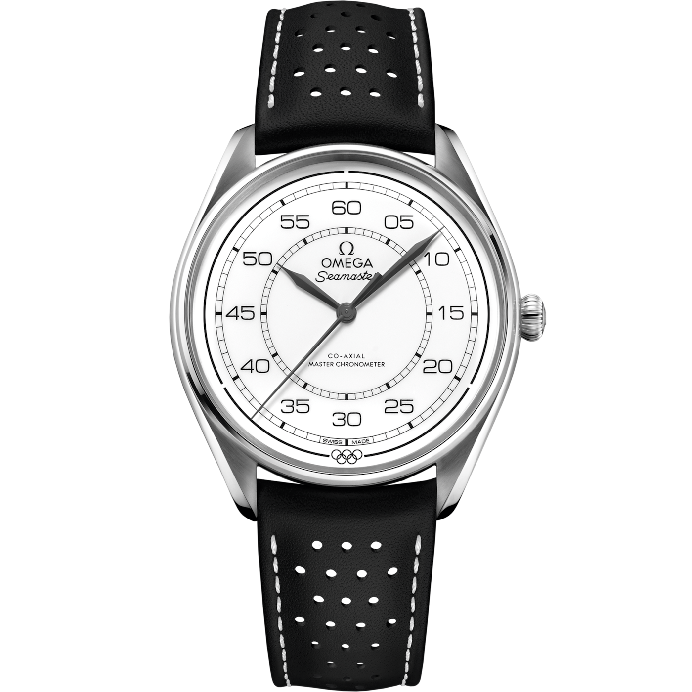 Omega Seamaster Master Co-Axial 39.5 Olympic Timekeeper Stainless Steel / White / Black — Ref. 522.32.40.20.04.003