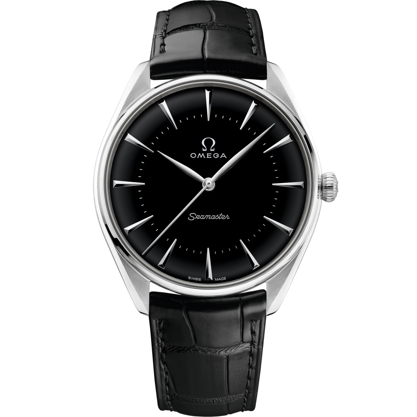 Omega Seamaster Master Co-Axial 39.5 Olympic Games Platinum / Enamel / Alligator — Ref. 522.93.40.20.01.001