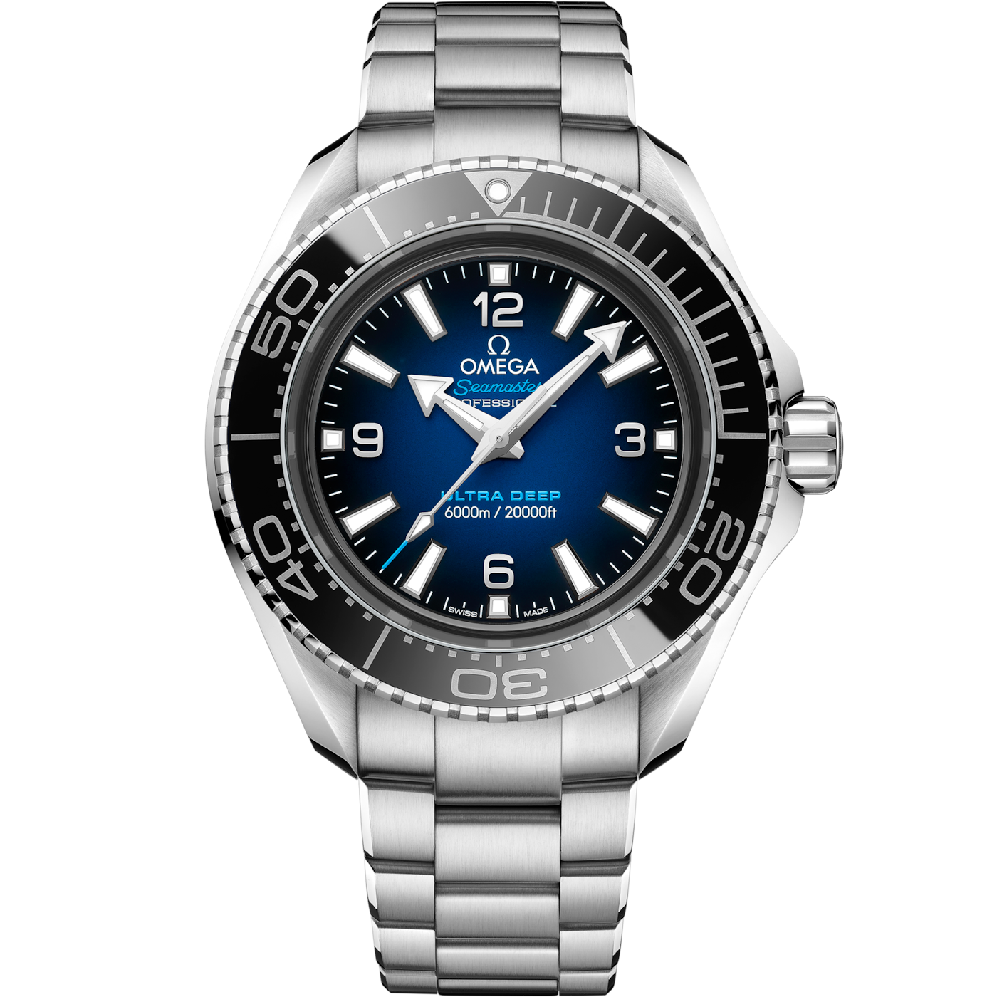 Omega Seamaster Planet Ocean Ultra Deep O-Megasteel / Blue / Bracelet — Ref. 215.30.46.21.03.001