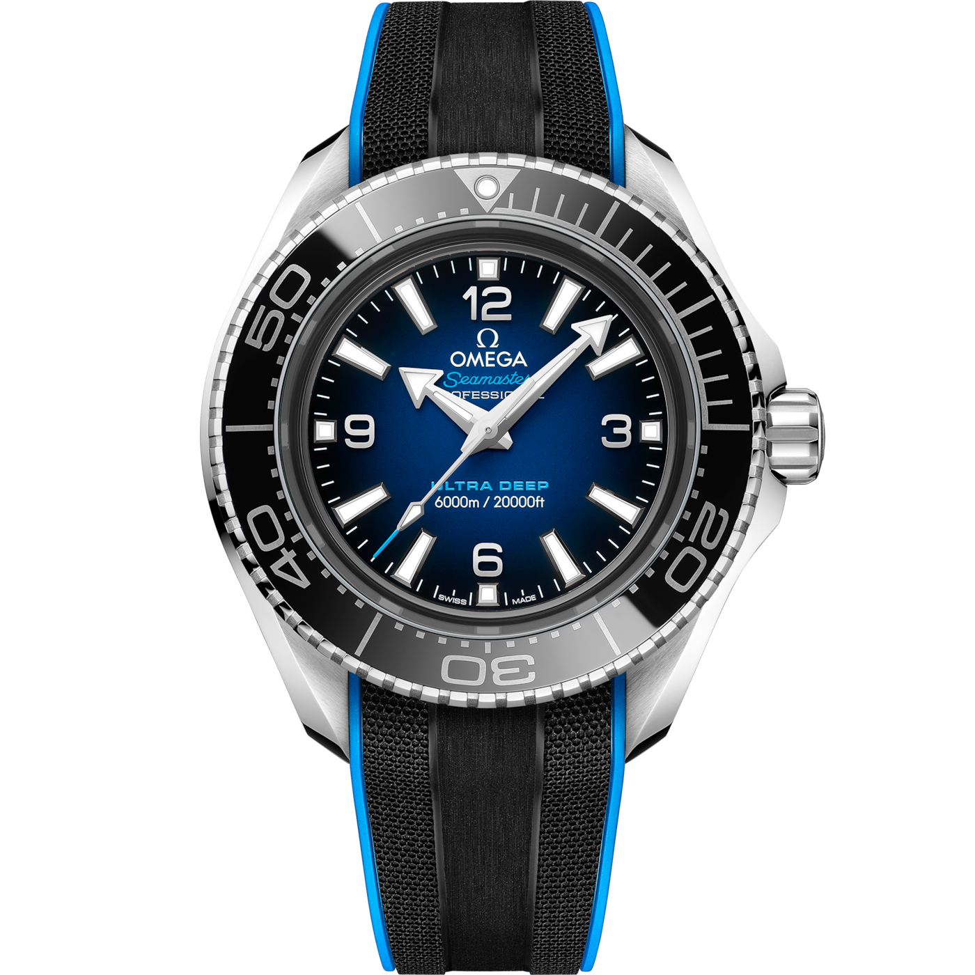 Omega Seamaster Planet Ocean Ultra Deep O-Megasteel / Blue / Rubber — Ref. 215.32.46.21.03.001