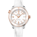 Omega Seamaster Planet Ocean 600M Co-Axial 39.5 Master Chronometer Stainless Steel / Sedna Gold / White / Alligator — Ref. 215.23.40.20.04.001