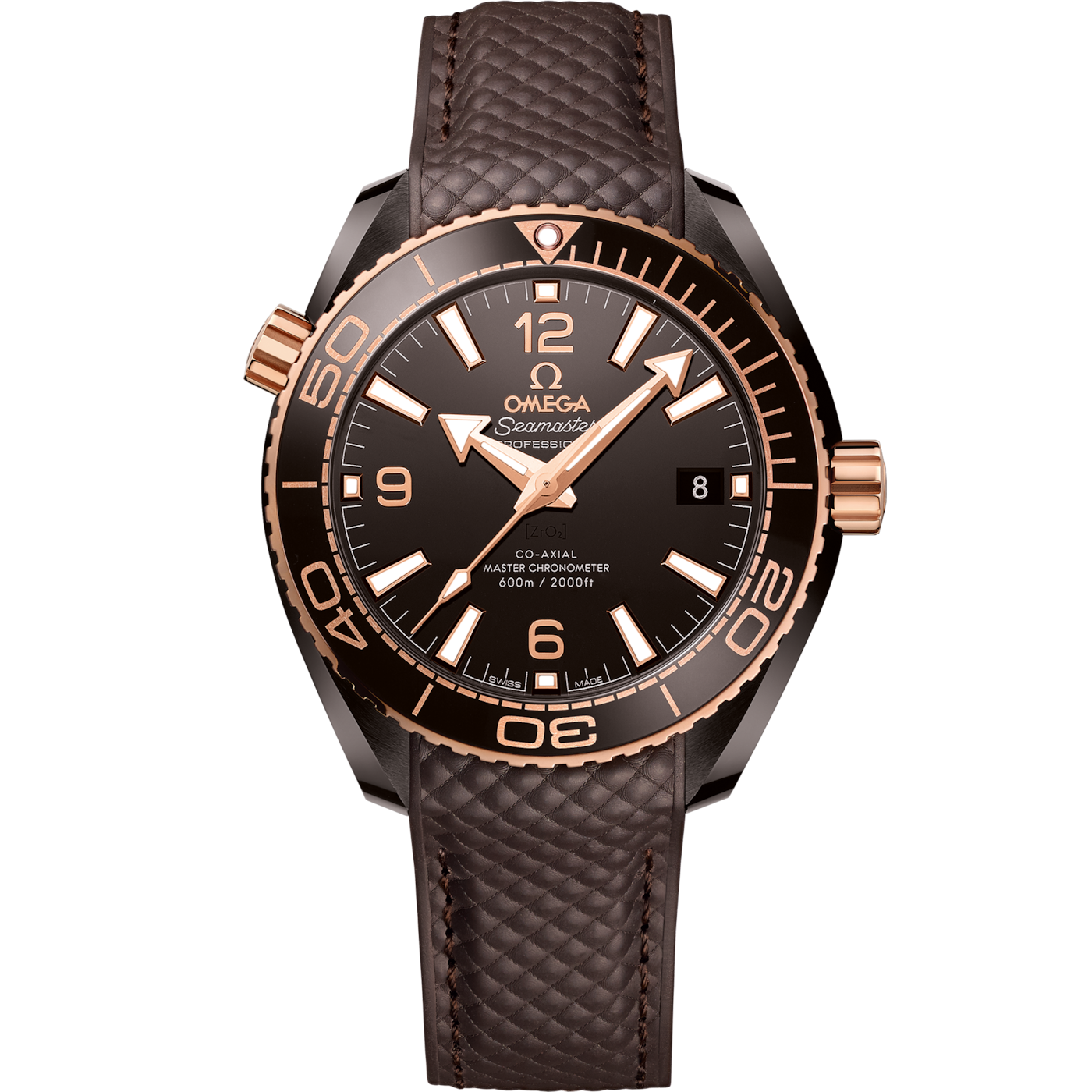 Omega Seamaster Planet Ocean 600M Co-Axial 39.5 Master Chronometer Deep Brown / Brown / Strap — Ref. 215.62.40.20.13.001