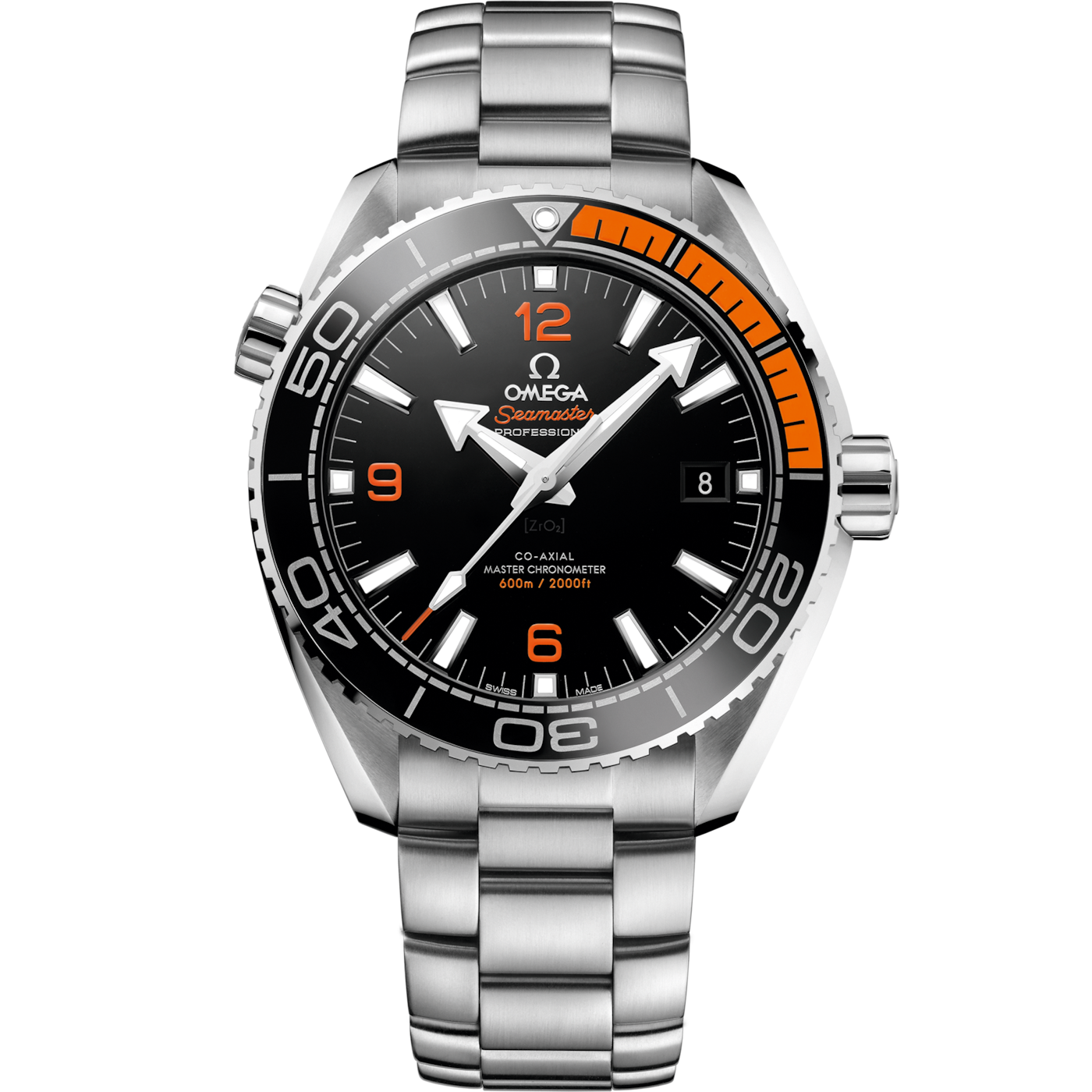 Omega Seamaster Planet Ocean 600M Co-Axial 43.5 Master Chronometer Stainless Steel / Orange / Bracelet — Ref. 215.30.44.21.01.002