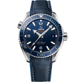 Omega Seamaster Planet Ocean 600M Co-Axial 43.5 Master Chronometer Stainless Steel / Blue / Alligator — Ref. 215.33.44.21.03.001