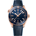 Omega Seamaster Planet Ocean 600M Co-Axial 43.5 Master Chronometer Sedna Gold / Blue / Strap — Ref. 215.63.44.21.03.001