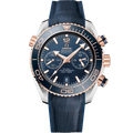 Omega Seamaster Planet Ocean 600M Co-Axial 45.5 Master Chronometer Chronograph Stainless Steel / Sedna Gold / Blue / Alligator — Ref. 215.23.46.51.03.001
