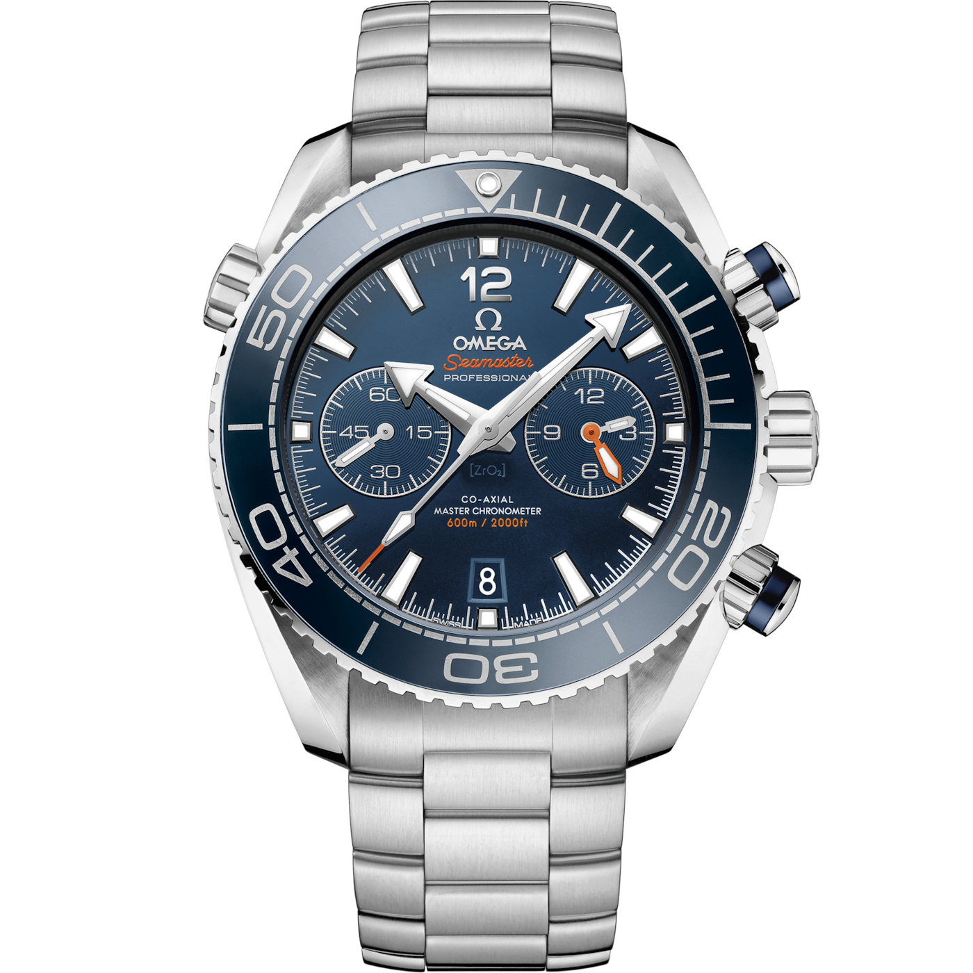 Omega Seamaster Planet Ocean 600M Co-Axial 45.5 Master Chronometer Chronograph Stainless Steel / Blue / Bracelet — Ref. 215.30.46.51.03.001