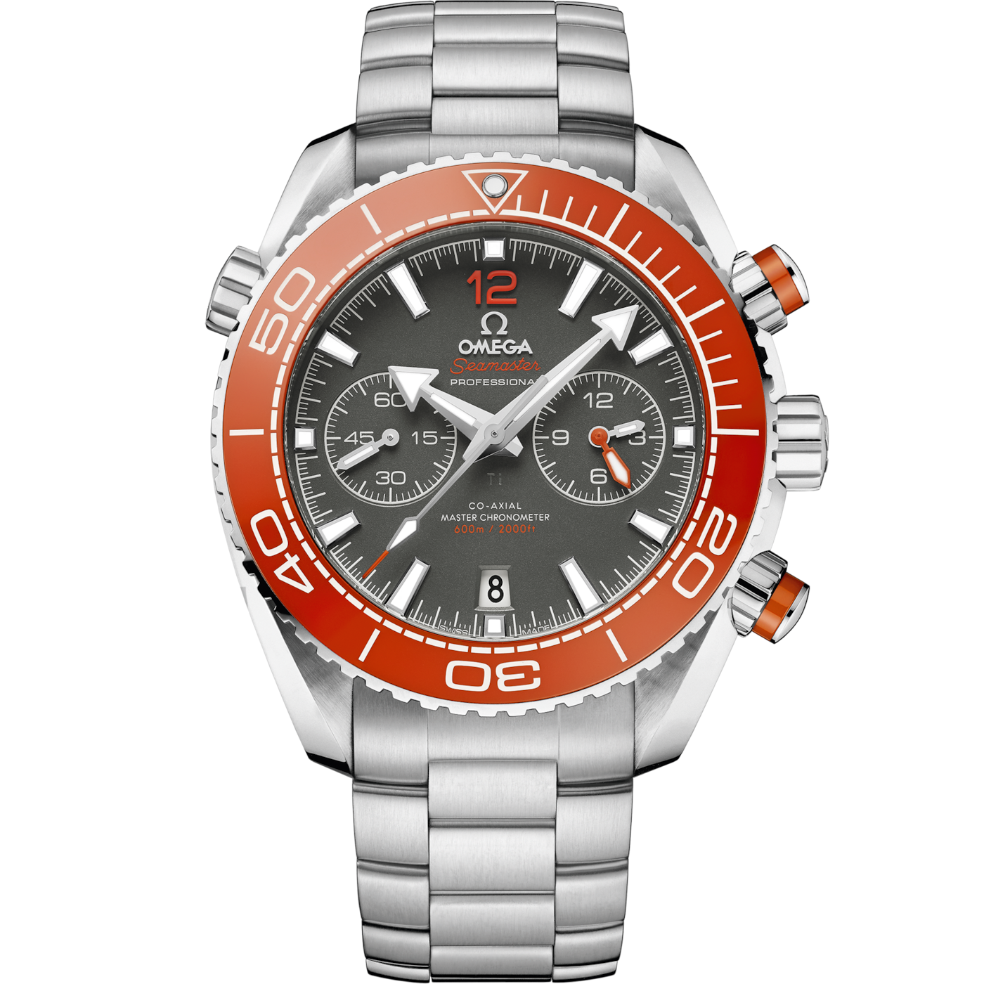 Omega Seamaster Planet Ocean 600M Co-Axial 45.5 Master Chronometer Chronograph Stainless Steel / Grey / Bracelet — Ref. 215.30.46.51.99.001