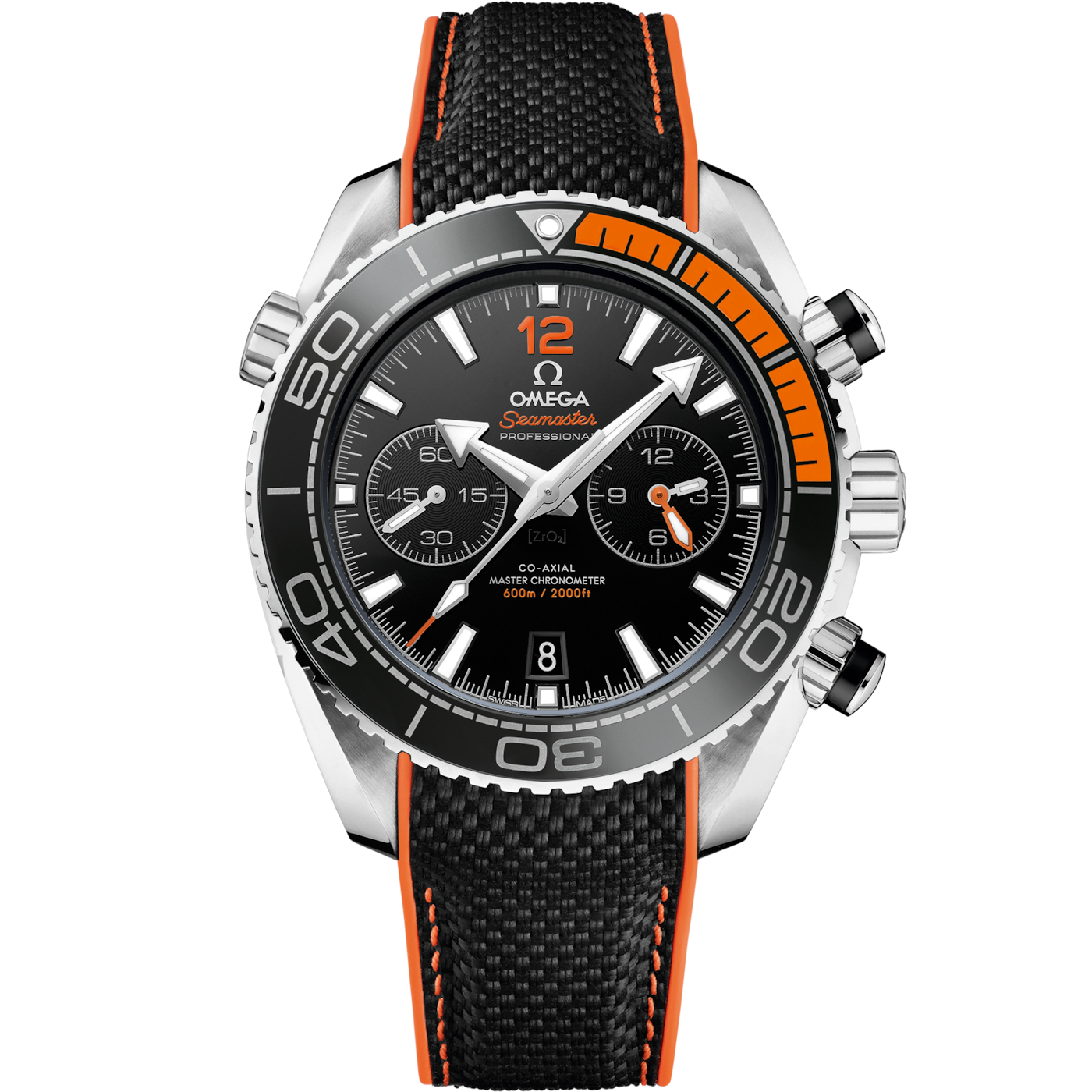 Omega Seamaster Planet Ocean 600M Co-Axial 45.5 Master Chronometer Chronograph Stainless Steel / Orange / Rubber — Ref. 215.32.46.51.01.001