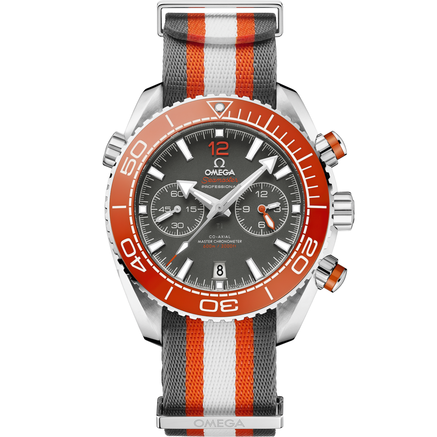 Omega Seamaster Planet Ocean 600M Co-Axial 45.5 Master Chronometer Chronograph Stainless Steel / Grey / NATO — Ref. 215.32.46.51.99.001