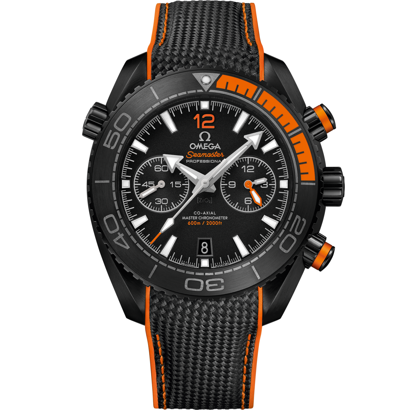 Omega Seamaster Planet Ocean 600M Co-Axial 45.5 Master Chronometer Chronograph Deep Black Orange — Ref. 215.92.46.51.01.001