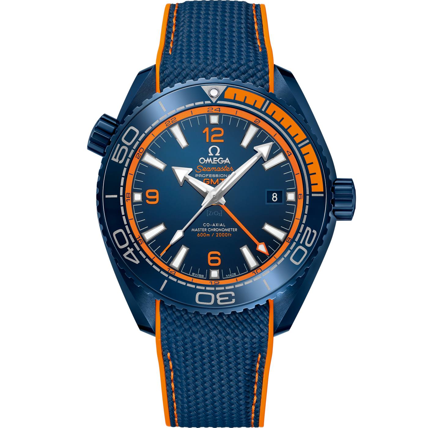Omega Seamaster Planet Ocean 600M Co-Axial 45.5 Master Chronometer GMT Big Blue — Ref. 215.92.46.22.03.001