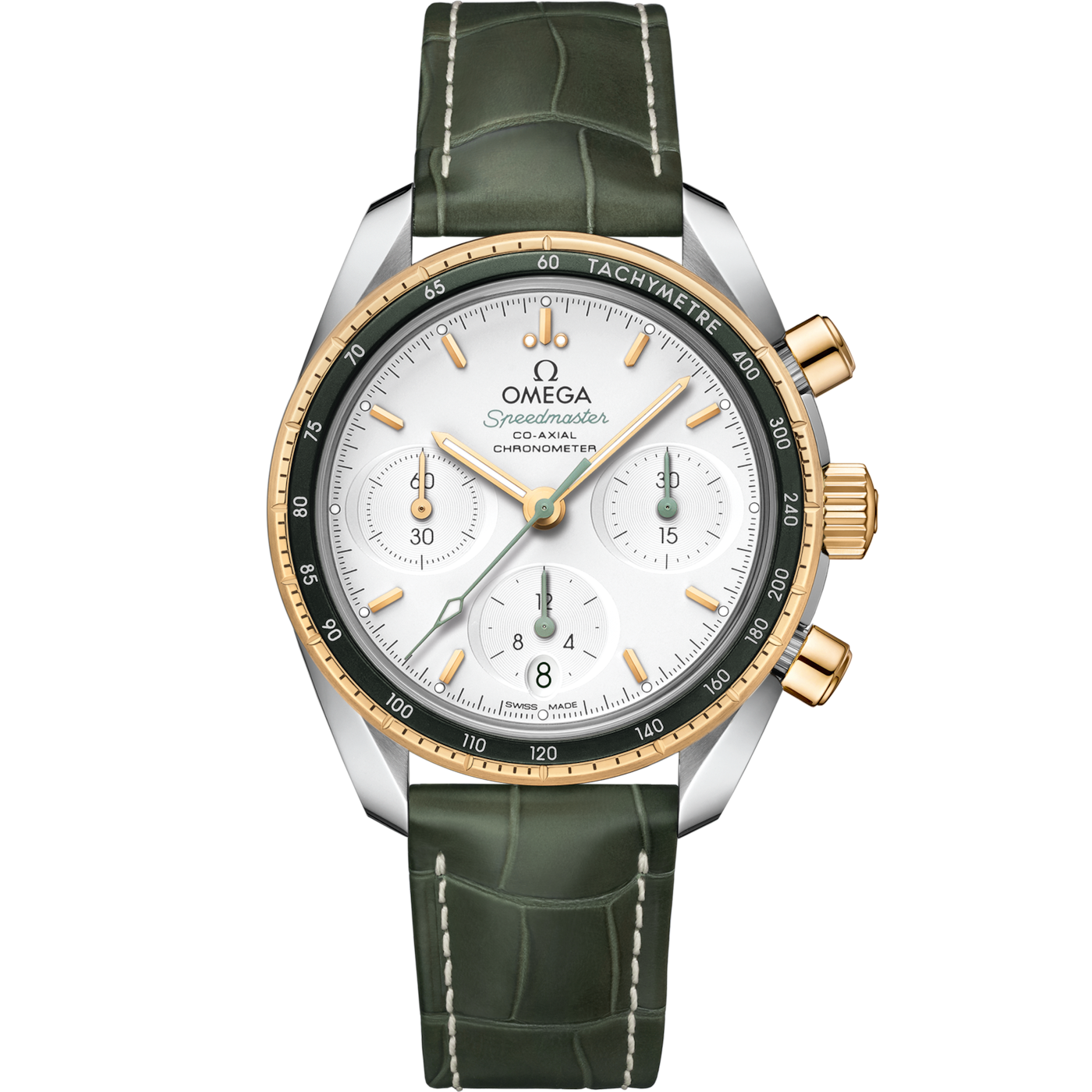 Omega Speedmaster Co-Axial 38 Stainless Steel / Yellow Gold / Silver — Ref. 324.23.38.50.02.001