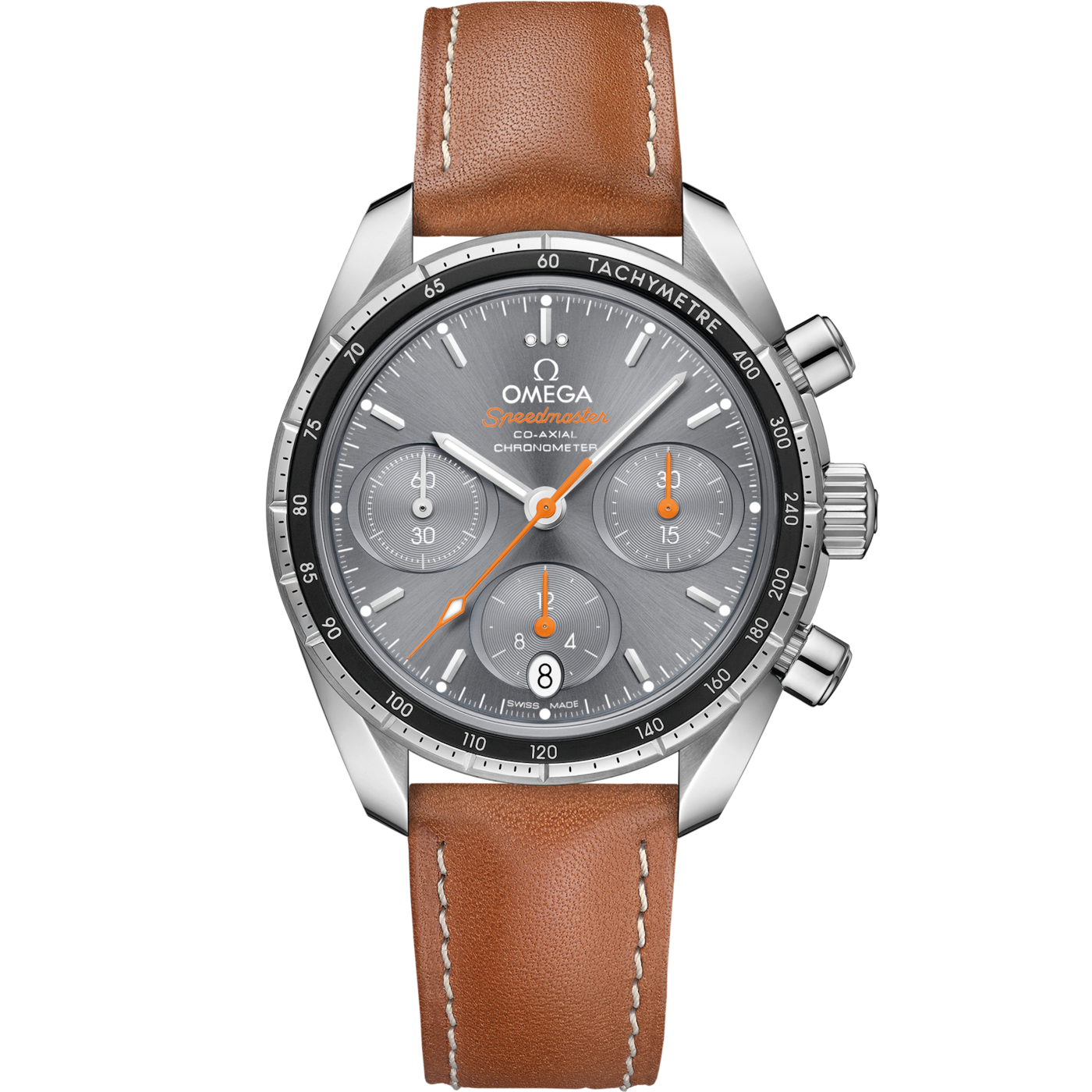 Omega Speedmaster Co-Axial 38 Stainless Steel / Grey / Strap — Ref. 324.32.38.50.06.001