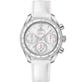 Omega Speedmaster Co-Axial 38 Stainless Steel / Diamond / MOP / Strap — Ref. 324.38.38.50.55.001