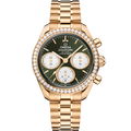 Omega Speedmaster Date 38 Moonshine Gold - Diamond / Green / Bracelet — Ref. 324.55.38.50.60.001