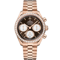 Omega Speedmaster Date 38 Sedna Gold - Diamond / Brown / Bracelet — Ref. 324.55.38.50.63.001