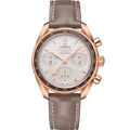 Omega Speedmaster Co-Axial 38 Sedna Gold / Diamond / Silver / Strap — Ref. 324.63.38.50.02.003