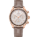 Omega Speedmaster Co-Axial 38 Sedna Gold / Diamond / Silver / Strap — Ref. 324.68.38.50.02.003