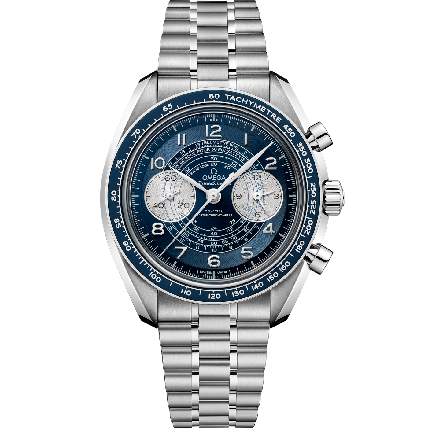 Omega Speedmaster Chronoscope Master Chronometer Stainless Steel / Blue / Bracelet — Ref. 329.30.43.51.03.001