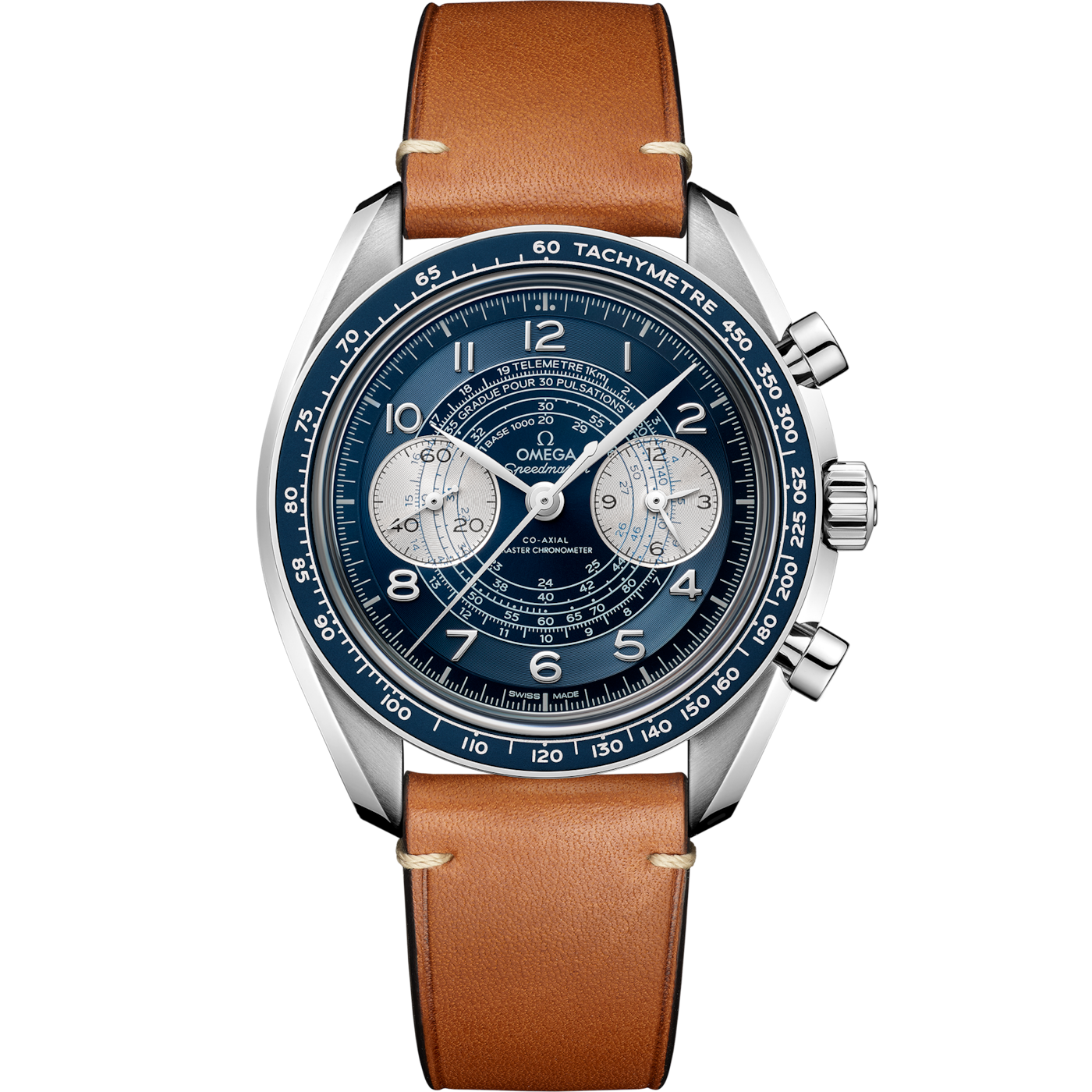 Omega Speedmaster Chronoscope Master Chronometer Stainless Steel / Blue / Calf — Ref. 329.32.43.51.03.001