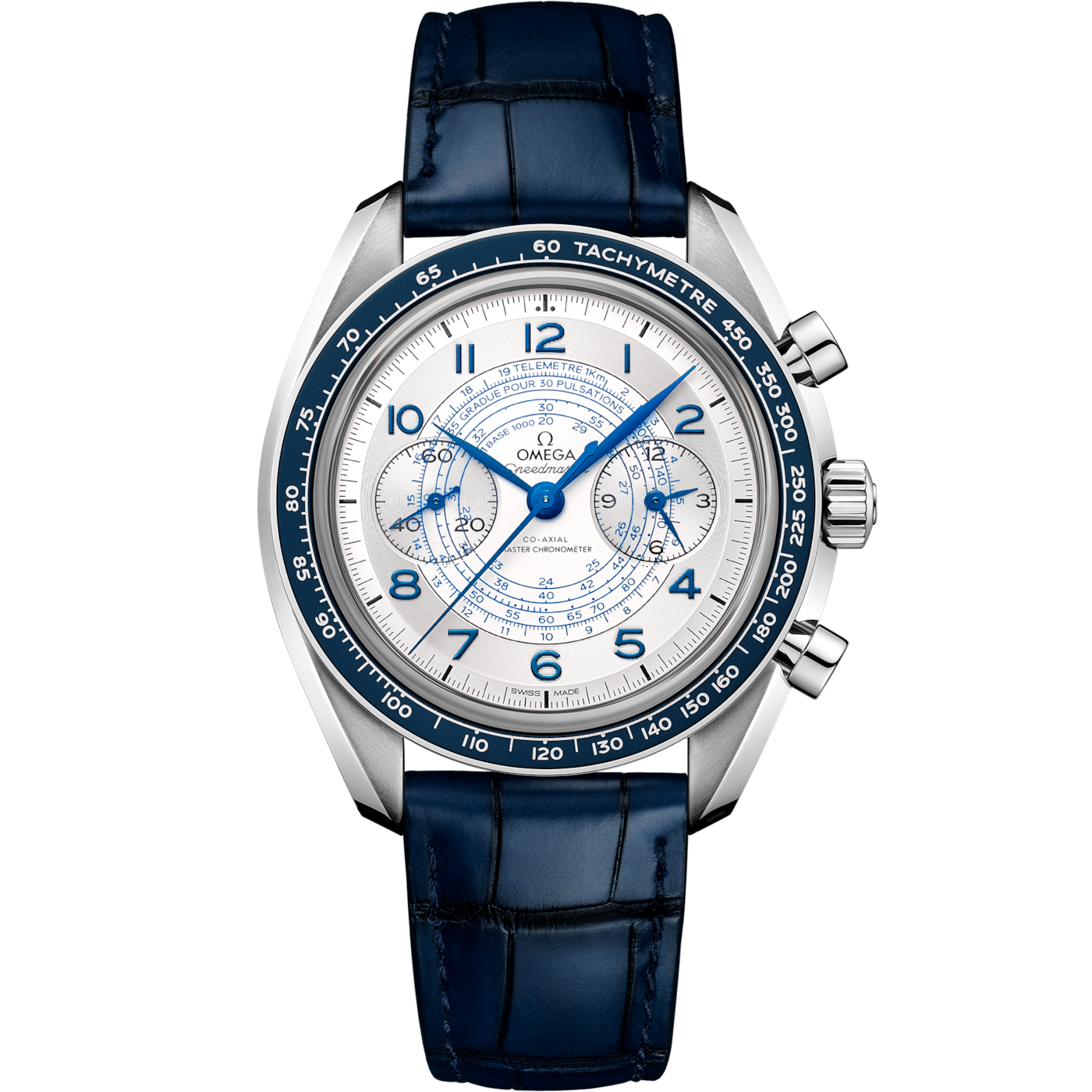 Omega Speedmaster Chronoscope Master Chronometer Stainless Steel / Silver / Alligator — Ref. 329.33.43.51.02.001