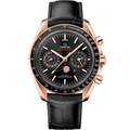 Omega Speedmaster Moonphase Chronograph Master Chronometer Sedna Gold / Black — Ref. 304.63.44.52.01.001