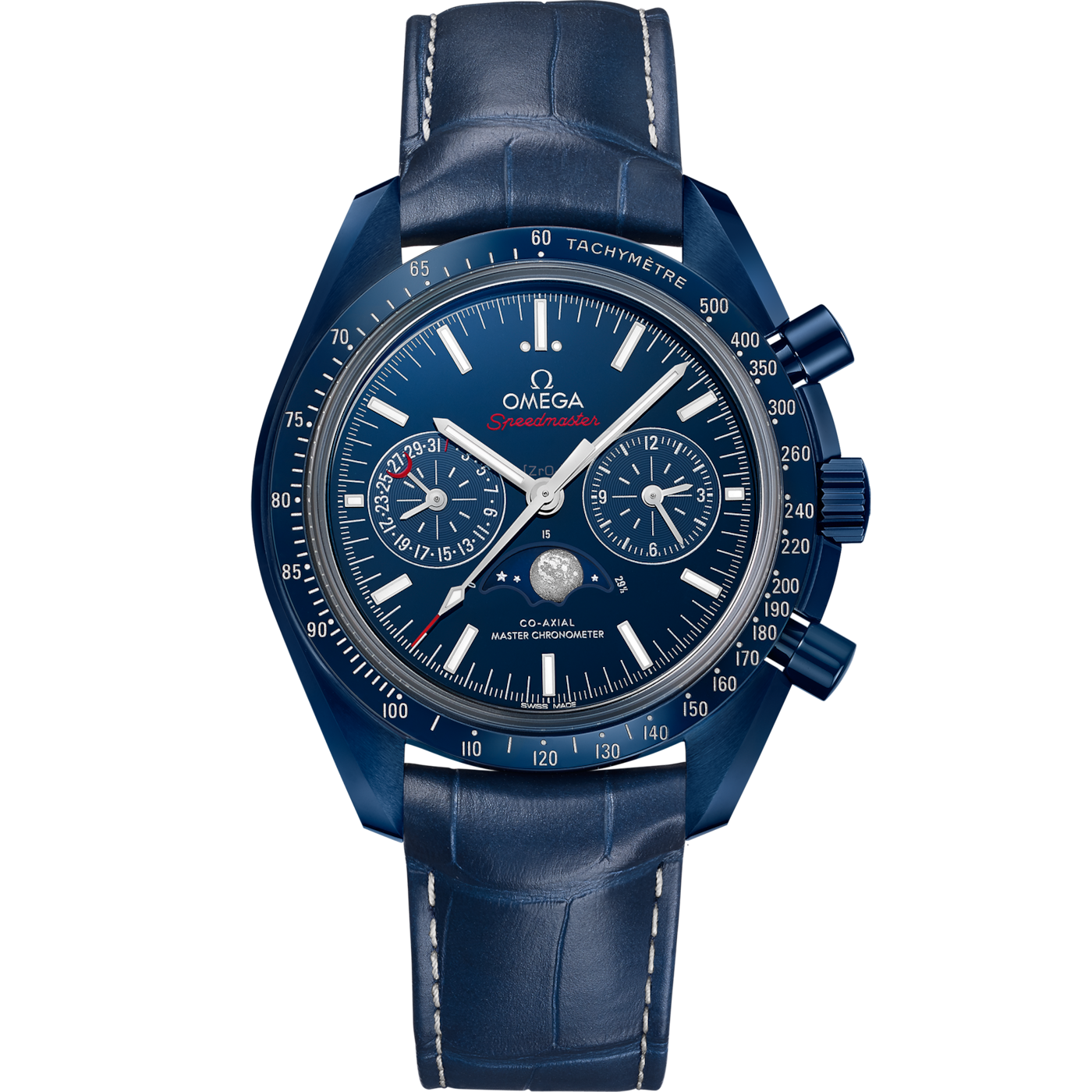 Omega Speedmaster Moonphase Chronograph Master Chronometer Blue Side of the Moon — Ref. 304.93.44.52.03.001