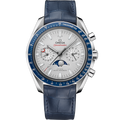 Omega Speedmaster Moonphase Chronograph Master Chronometer Platinum / Silver / Diamond — Ref. 304.93.44.52.99.004